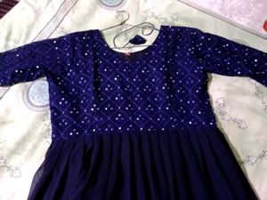 Elegant Navy Ombre Sequined Dress 💙