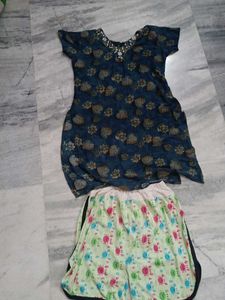 Stylish Printed Kurta Set and Night Pants