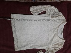 White Lace Top Office Party College Wear Summer