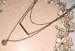 Layered Bar &amp; Disc Pendant Necklace