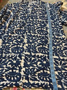 Blue &amp; White Ethnic Print Kurta