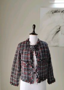 💥Price Drop💥 Multicolor Fringe Tweed Blazer