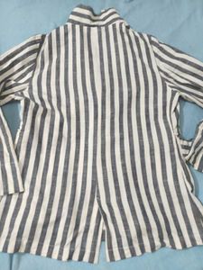Striped Double-Breasted Blazer