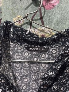 Chic Printed Button-Down Dress with Belt