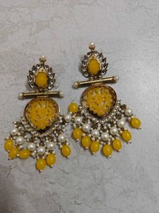 Designer Yellow Ethnic Earrings