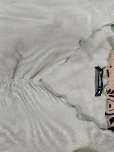 Cute Mint Green Lettuce Trim Top