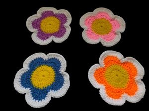 Crochet Flower Coasters (Set of 4)