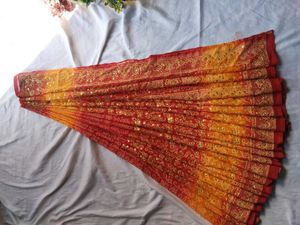 Red &amp; Gold Embroidered Saree