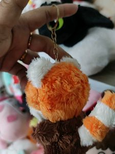 Cute Red Panda Plush Keychain