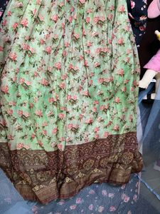 Floral Print Ethnic Gown