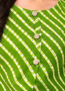 Green Bandhani Cotton Kurti