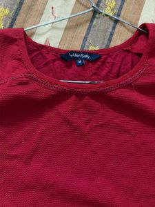 Allen Solly Red Textured Top