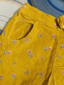 Floral Corduroy Pants - Size Kids