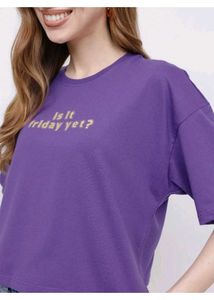 Glitzchez Purple T-Shirt size =M