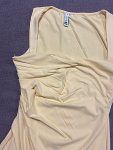 Pastel Yellow Ruched Bodycon Maxi Dress