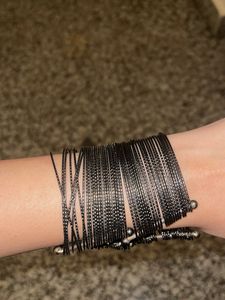 Set of Dazzling Bangles black boho