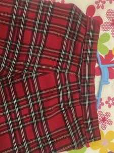 Zara Red Plaid Casual Pants