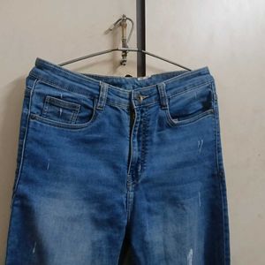 Blue Distressed Skinny Jeans