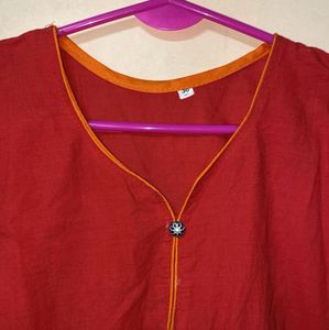 Red Cotton Kurta