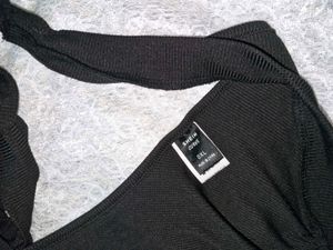 Black Halter Wrap Top