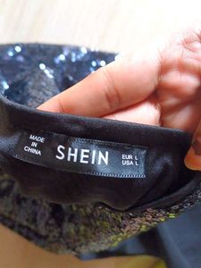 shein Sparkling One-Sleeve Party Dress