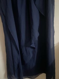 Elegant Navy Blue Ruffle Dress