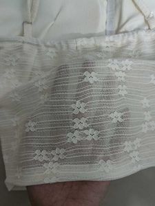 Cream Lace Button-Up Camisole Top