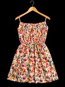 Floral Print Spaghetti Strap short kurti