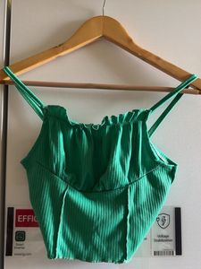 Green Ribbed Camisole Top