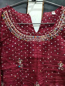 Maroon Embroidered Rajasthani Lehenga Set