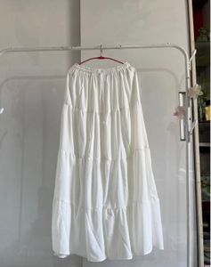 Flowy White Tiered Maxi Skirt