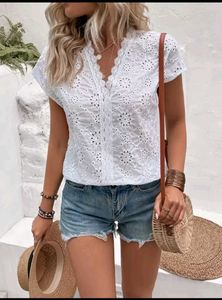White Lace Eyelet Top LR-14