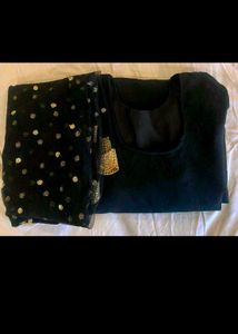 Elegant Black Kurta Top with Dupatta
