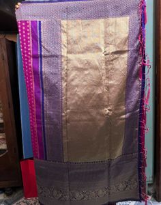 Vibrant Pink Silk Saree with Intricate Weave