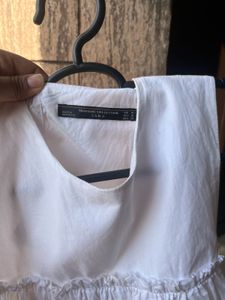 Elegant White Ruffle Cold Shoulder Top
