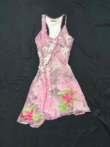 Pink Floral Mini Dress