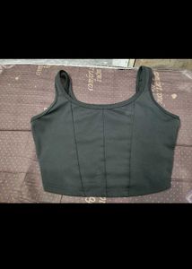 Chic Black Corset Crop Top