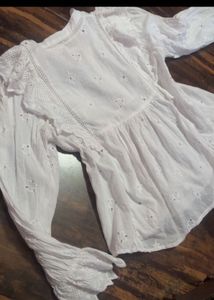 Elegant White Broderie Anglaise Top