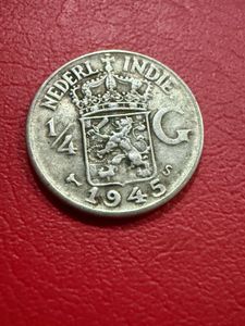 1/4 silver gulden coin Netherlands 1945 rare