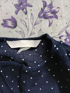 Chic Navy Polka Dot Blouse
