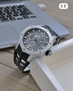 Stylish Black Skeleton Watch