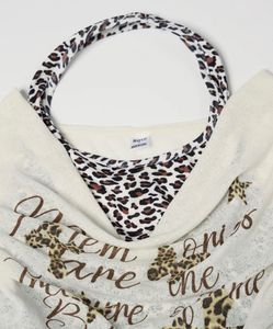 Sheer Ruched White Top with Leopard Print Accent