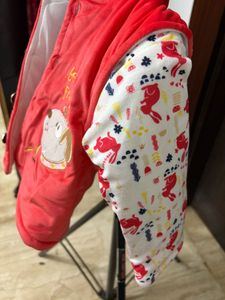 Cute Dog Print Baby Jacket