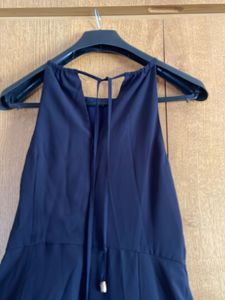 Elegant Navy Blue Halter Neck Dress
