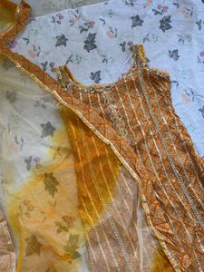 Orange Ethnic Embroidered Kurta