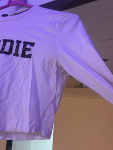 Baddie White Long Sleeve Crop Top