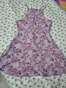 Chic Lavender Floral Mini Dress
