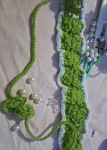 Handmade Crochet Green Headband