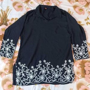 Black Embroidered Co-ord