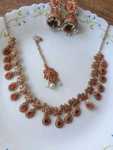 new red color jewelery set